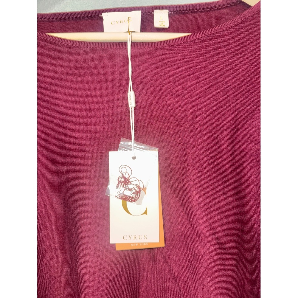 Cyrus New York Womens Dolman Sleeve Boat Neck Sweater Red Mahogany L - Picture 2 of 6